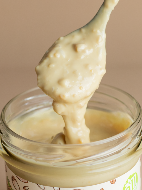 Krem z migdałów z kawałkami migdałów ALMOND CRUNCHY Good Noot konsystencja