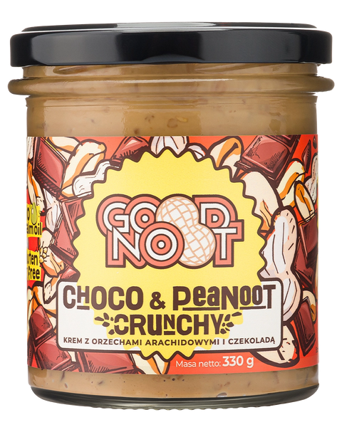 Krem z orzechów arachidowych i kakao z kawałkami orzechów CHOCO & PEANOOT CRUNCHY