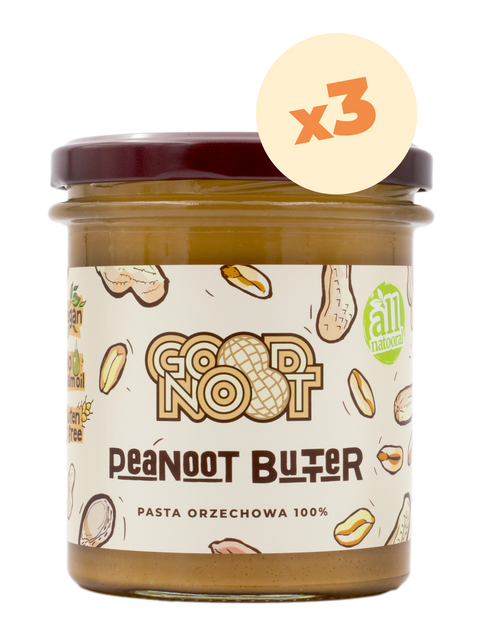 Zestaw 3x Pasta orzechowa 100% PEANOOT BUTTER 300g