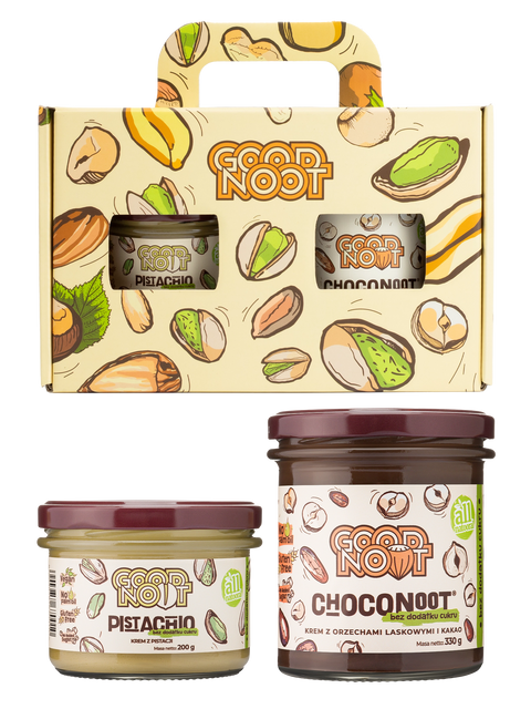 Zestaw Pistachio i Choconoot® – oba w wersji bez dodatku cukru w opakowaniu prezentowym