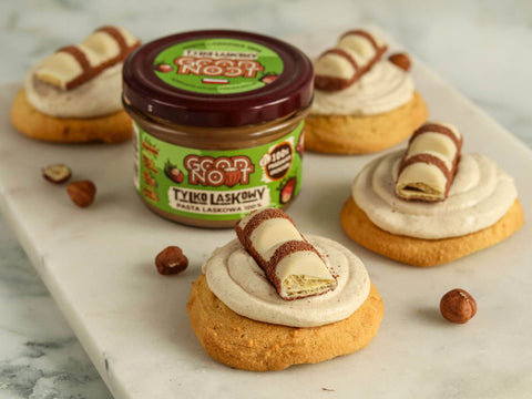 ciastka crumble cookies z Tylko Laskowy pastą laskową 100%