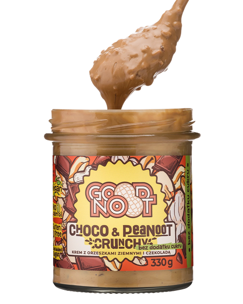 Krem z orzeszkami ziemnymi i kakao z kawałkami orzechów bez dodatku cukru CHOCO & PEANOOT CRUNCHY