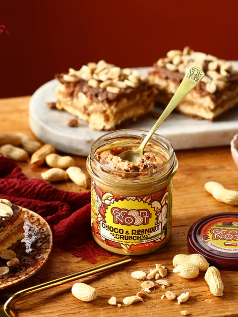 Krem z orzechów arachidowych i kakao z kawałkami orzechów bez dodatku cukru CHOCO & PEANOOT CRUNCHY