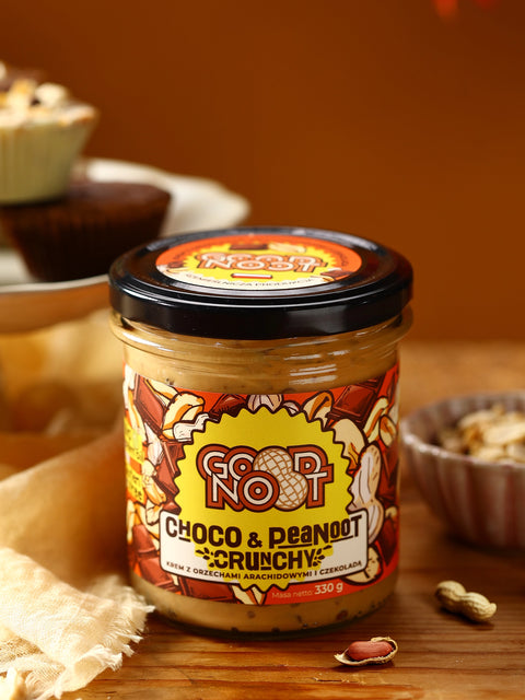 Krem z orzechów arachidowych i kakao z kawałkami orzechów CHOCO & PEANOOT CRUNCHY