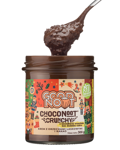 Krem z orzechów laskowych i kakao z kawałkami orzechów bez dodatku cukru CHOCONOOT® CRUNCHY 300g
