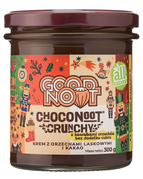 Krem z orzechów laskowych i kakao z kawałkami orzechów bez dodatku cukru CHOCONOOT® CRUNCHY 300g