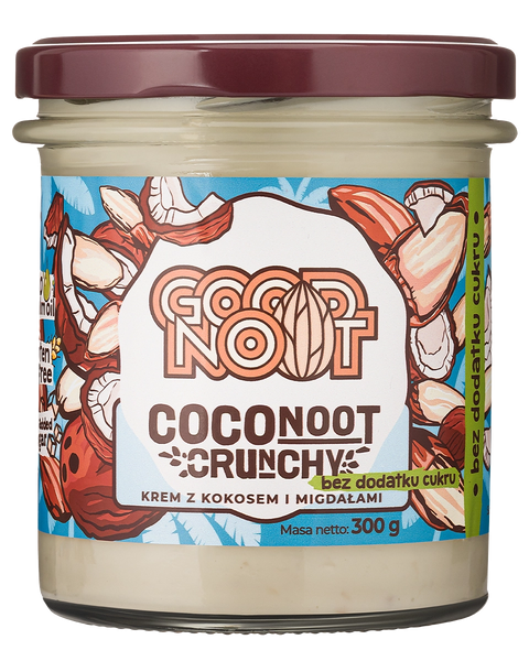 Krem z kokosem i migdałami z kawałkami orzechów bez dodatku cukru COCONOOT CRUNCHY 300g