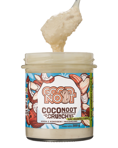 Krem z kokosem i migdałami z kawałkami orzechów bez dodatku cukru COCONOOT CRUNCHY 300g