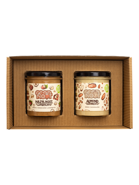 Zestaw Almond Crunchy 300g i Hazelnoot Crunchy 300g w opakowaniu prezentowym