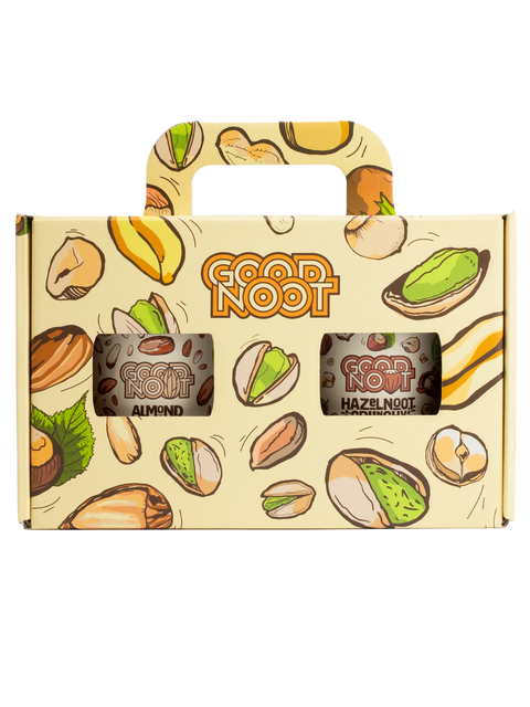 Zestaw Almond Crunchy 300g i Hazelnoot Crunchy 300g w opakowaniu prezentowym