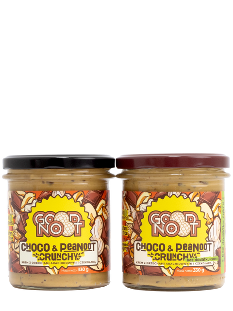 Zestaw CHOCO & PEANOOT CRUNCHY 330g + CHOCO & PEANOOT CRUNCHY 330g bez dodatku cukru