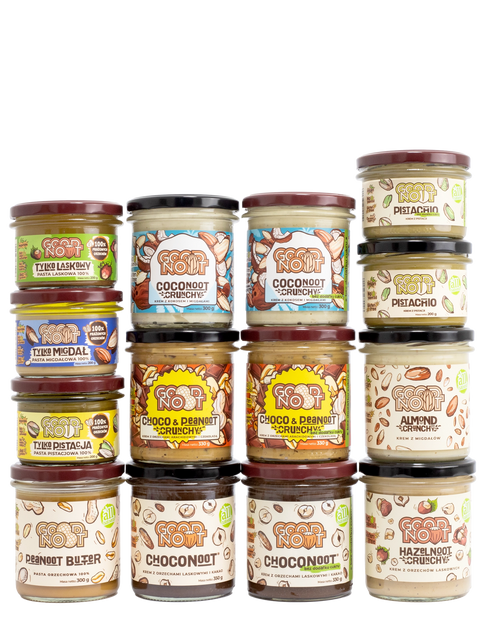 Zestaw wszystkich naszych kremów i past orzechowych